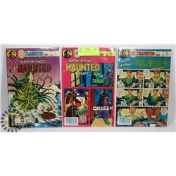 LOT OF 3 CHARLTON HAUNTED LIBRARY 50 CENT COMIC