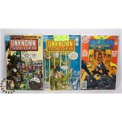 LOT OF 3 VINTAGE DC UNKNOWN SOLDIER 40 CENT COMIC