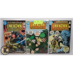 LOT OF 3 VINTAGE DC UNKNOWN SOLDIER 40 CENT COMIC