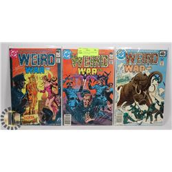 LOT OF 3 VINTAGE DC WEIRD WAR TALES 40 CENT COMIC