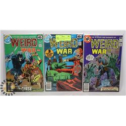 LOT OF 3 VINTAGE DC WEIRD WAR TALES 40 CENT COMIC