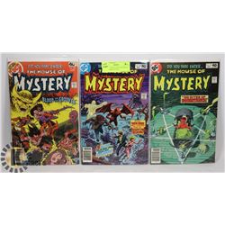 LOT OF 3 VINTAGE DC THE HOUSE OF MYSTERY 40 CENT