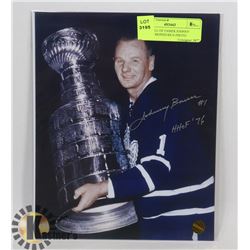 NHL HALL OF FAMER JOHNNY BOWER SIGNED 8X10 PHOTO