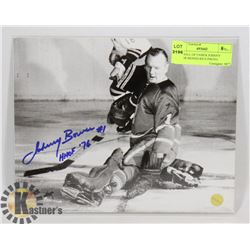 NHL HALL OF FAMER JOHNNY BOWER SIGNED 8X10 PHOTO