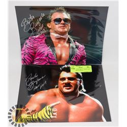 LOT OF 2 WWE BRUTUS BEEFCAKE SIGNED 8X10 PHOTOS