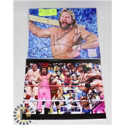LOT OF 2 WWE WCW HACKSAW JIM DUGGAN SIGNED 8X10