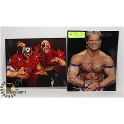 WWE LEX LUGER AND ANIMAL SIGNED 8X10 PHOTOS