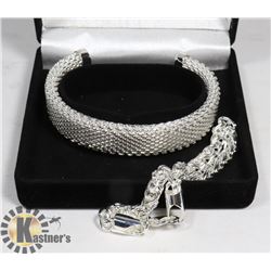 NEW 2 PCS SILVER PLATED BRACELETS IN VELVET BOX