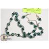 Image 1 : JADE COLORED CRYSTAL BEADED NECKLACE & EARRING