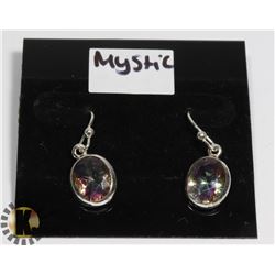 #6-MYSTIC TOPAZ EARRINGS  -.925 STIRLING SILVER