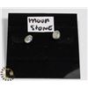 Image 1 : #10-MOONSTONE STUD EARRINGS  -.925 STIRLING SILVER