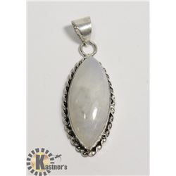 #64-NATURAL MOONSTONE PENDANT -.925 SILVER PLATED