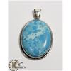 Image 1 : #68-LARIMAR PENDANT -.925 SILVER PLATED