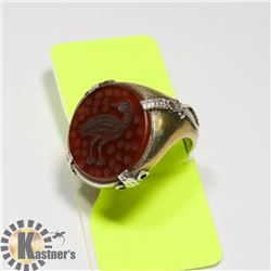 ANTIQUE MEN RING - SILVER  & GOLD PLATED WITH