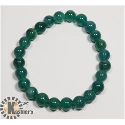 #122-GREEN ADVENTURINE BEAD BRACELET 7.5"/8mm