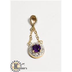 #140-AMETHYST & CZ PENDANT