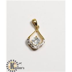 #145-SKY BLUE TOPAZ & CZ PENDANT