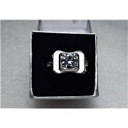 3)  LAB CREATED WHITE TOPAZ SET IN