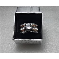 2)  LAB CREATED WHITE SAPPHIRE WITH