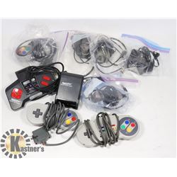 NINTENDO LOT - NES CABLES, NES CONTROLLER, SNES