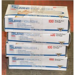 4 BOXES OF VINYL GLOVES