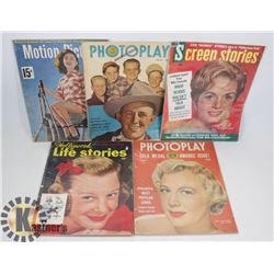 4 X 1950'-1960'S MOVIE STAR MAGAZINES SLAVE ISSUE