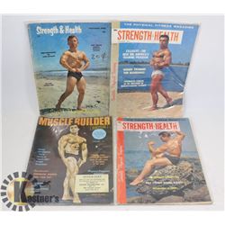 4 X 1950'S-1960'S MUSCLE BODY BUILDING MAGAZINES