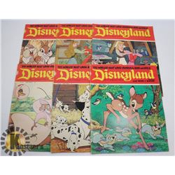 6 VINTAGE DISNEY COMIC MAGAZINES GIANT SIZE