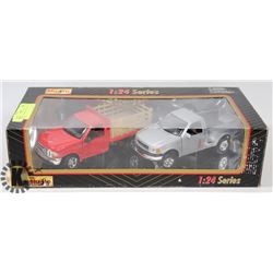 NIB 2 DIE CAST PICK UP TRUCKS 1:24 SCALE