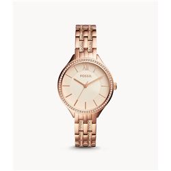 NEW FOSSIL 3 HANDS ROSE-GOLD TONE 36MM MSRP $215