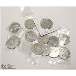 LOT OF 13 COLLECTOR COINS - 50 CENT PCS 1968- 1976