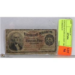 UNITED STATES 25 CENT 1863 PAPER CURRENCY