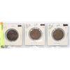 Image 1 : LOT OF 3 CANADIAN LARGE PENNIES 1907, 1908,