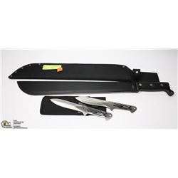 REPLICA 1943 MACHETE 16" BLADE  WITH 2 THROWING