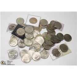 LOT OF 52 VARIOUS CROWN COINS FROM AROUND THE