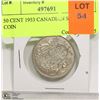 Image 1 : 50 CENT 1953 CANADIAN SILVER COIN