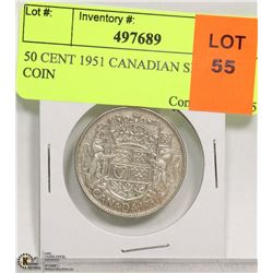 50 CENT 1951 CANADIAN SILVER COIN
