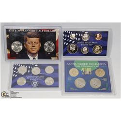 LOT OF 4 VARIOUS USA COIN SETS INCLUDES 2002 & 03