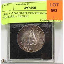 1967 CANADIAN CENTENNIAL DOLLAR - PROOF