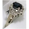 Image 2 : 26) 14K WHITE GOLD SAPPHIRE AND DIAMOND RING,