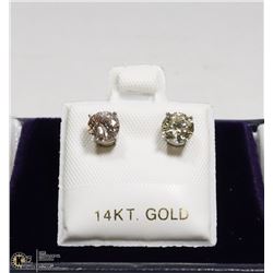 15) 14 KARAT WHITE GOLD PAIR OF DIAMOND EAR STUDS