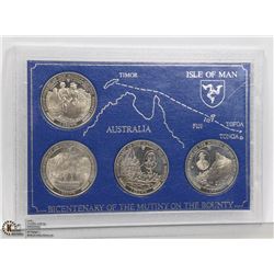 1970 ISLE OF MAN CROWN COIN SET 4 COINS IN SET