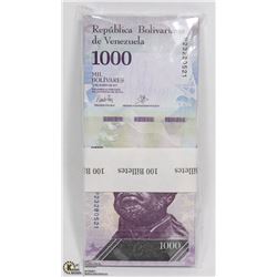 100 SEQUENTIAL VENEZUELA 1000 BOLIVARE