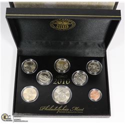 PHILADELPHIA 2010 UNC COINS IN CASE