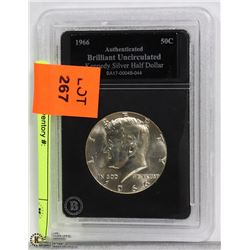 1966 KENNEDY SILVER 1/2 DOLLAR GRADED
