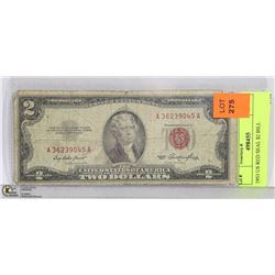 1953 US RED SEAL $2 BILL