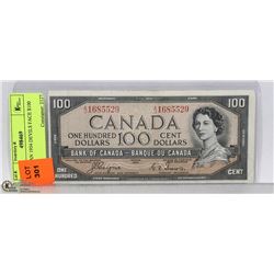 CANADIAN 1954 DEVILS FACE $100 BILL