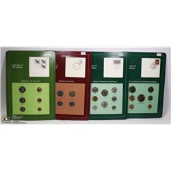 LOT OF 4  VARIOUS COUNTRY COIN SETS  INCLUDES