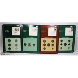 LOT OF 4  VARIOUS COUNTRY COIN SETS  INCLUDES