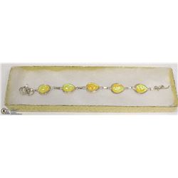 AUSTRALIAN FIRE OPAL GEMSTONE BRACELET  .925